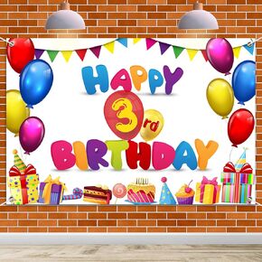 HAMIGAR 6x4ft Happy 6th Birthday Banner Backdrop - 6 Years Old Birthday Decorations Party Supplies for Girls Boys Kids - Colorful