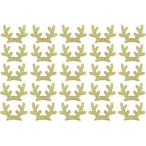 25 Pack Glitter Reindeer Antlers Felt Applique Kits Santa's Elk Antlers Felt Patches Sheets for Dogs Hair Accessories Scrapbook Cake Topper Embellishment Craft Christmas Decorations (Red) in Kuwait