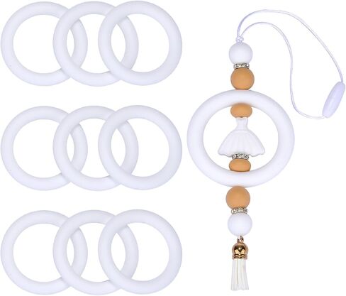 5 Piece 65mm Silicone Beads Ring Bulk Focal Beads Water Transfer Printing Silicone Beads for DIY Make Handicrafts, Keychains, Necklaces, Lanyards Etc (Dog Paw) in Kuwait