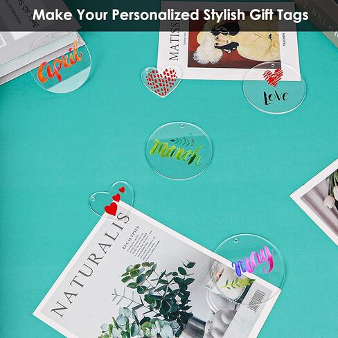 Exptolii Acrylic Blanks, Round Clear Keychain Blanks for Vinyl Projects, Circle Acrylic Blanks Key Chain Kit for Craft Bulk with Hole for DIY Keychain, Crafting and Vinyl Projects (3 Inch 30 Pcs) in Kuwait