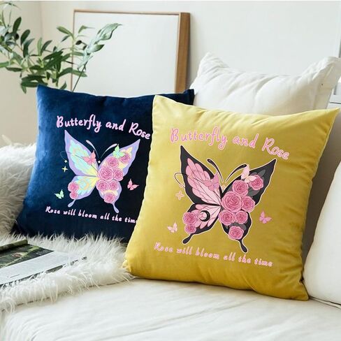 Butterfly and Flower Iron on Decals for Clothing Fabric,Heat Transfer Stickers Vinyl Patches for DIY Couple Clothing T-Shirt Sportswear Hats Gloves Scarves Backpack Canvas Bags Tablecloths Pillow in Kuwait