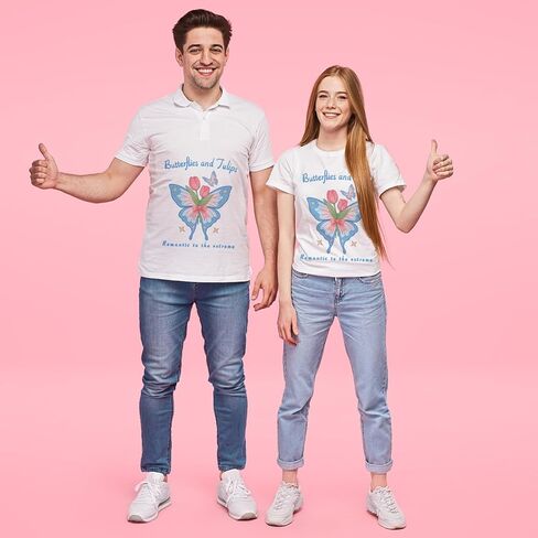 Butterfly and Flower Iron on Decals for Clothing Fabric,Heat Transfer Stickers Vinyl Patches for DIY Couple Clothing T-Shirt Sportswear Hats Gloves Scarves Backpack Canvas Bags Tablecloths Pillow in Kuwait