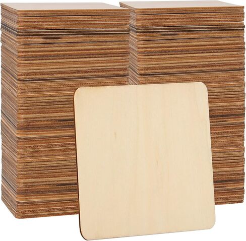 150 Pack 4 x 4 Inches Square Wood Slices for Craft, Natural Unfinished Wood Squares, Square Wood Cutouts for Painting, DIY Craft, Decoration in Saudi Arabia