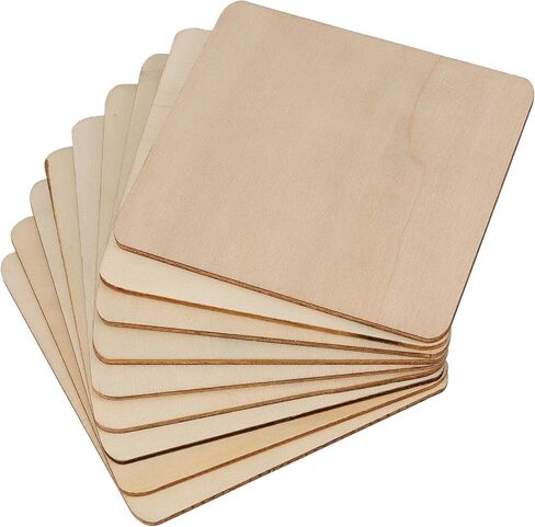 150 Pack 4 x 4 Inches Square Wood Slices for Craft, Natural Unfinished Wood Squares, Square Wood Cutouts for Painting, DIY Craft, Decoration in Saudi Arabia