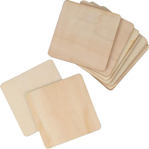 150 Pack 4 x 4 Inches Square Wood Slices for Craft, Natural Unfinished Wood Squares, Square Wood Cutouts for Painting, DIY Craft, Decoration in Saudi Arabia