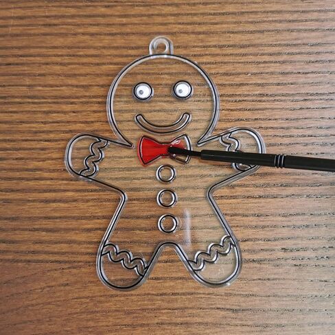 Winlyn 24 Sets Christmas Suncatchers Ornaments Decorations DIY Window Paint Art Suncatchers Christmas Craft Kits Santa Snowman Snowflake Reindeer Sun Catchers for Kids Classroom Activities Art Project in Saudi Arabia