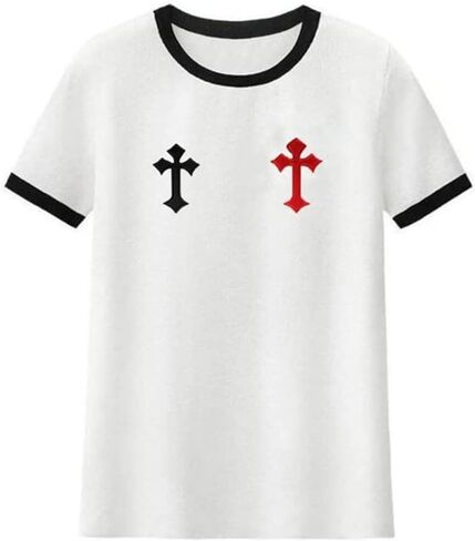 أسود أحمر الصليب التطريز بقع الصليب خياطة الحديد على شارات القوطية المطرزة لحقيبة الجينز قبعة تي شيرت DIY يزين الحرفية الديكور in Kuwait