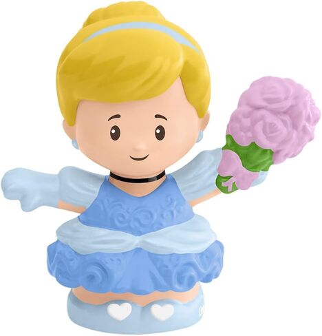 Replacement Part for Fisher-Price Little People Princess Cinderella and Prince Charming Figure Pack - FKW19 ~ Replacement Cinderella Figure ~ Wearing Blue Dress and Carrying a Pink Bouquet of Flowers in Saudi Arabia