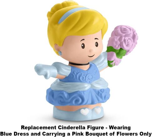 Replacement Part for Fisher-Price Little People Princess Cinderella and Prince Charming Figure Pack - FKW19 ~ Replacement Cinderella Figure ~ Wearing Blue Dress and Carrying a Pink Bouquet of Flowers in Saudi Arabia