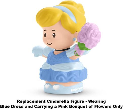 Replacement Part for Fisher-Price Little People Princess Cinderella and Prince Charming Figure Pack - FKW19 ~ Replacement Cinderella Figure ~ Wearing Blue Dress and Carrying a Pink Bouquet of Flowers in Saudi Arabia