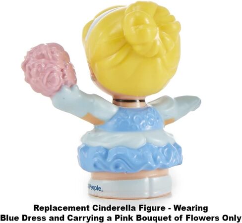 Replacement Part for Fisher-Price Little People Princess Cinderella and Prince Charming Figure Pack - FKW19 ~ Replacement Cinderella Figure ~ Wearing Blue Dress and Carrying a Pink Bouquet of Flowers in Saudi Arabia