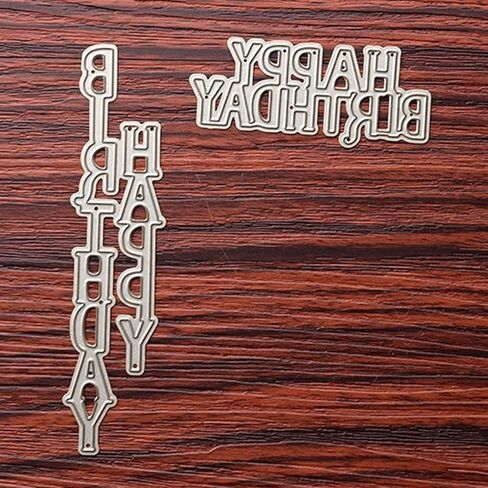 Silver Happy Birthday Metal Cutting Dies DIY Craft Carbon Steel Embossing Template Metal Cutting Dies Metal Stencils Tool Word Cutting Die for Card Scrapbooking DIY Arts Crafts Die-Cuts in Saudi Arabia