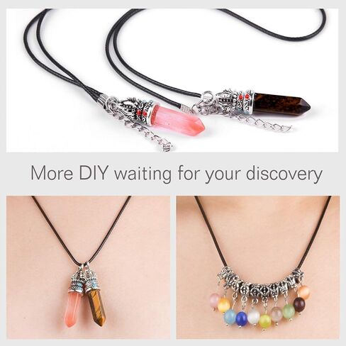 TUPARKA 120 Pcs Waxed Necklace Cord with Clasp Black Necklace Cord for Necklace Bracelet Jewelry Making in Saudi Arabia