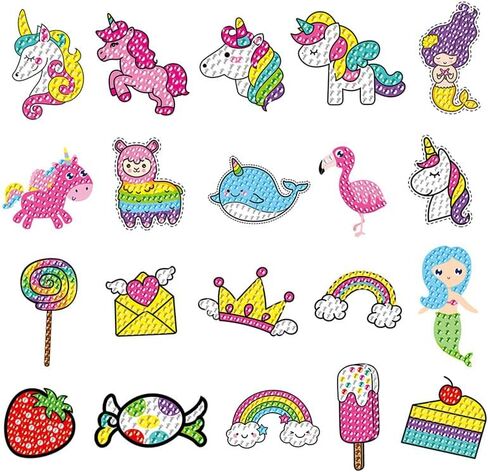 مجموعات ملصقات الرسم الماسي 5D، ملصق كرتوني DIY ملصقات الماس الطلاء بالأرقام مجموعات للأطفال والكبار المبتدئين طلاء الأحجار الكريمة بالأرقام فنون الماس للبنين والبنات in Kuwait