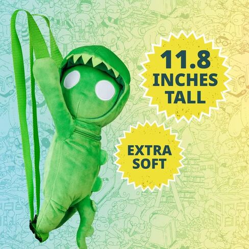 شنطة ظهر قطيفة 12 انش من جانج بيستس - قطيفة فائقة النعومة - مثالية للاولاد والبنات - العاب قطيفة للاطفال، هدايا رائعة العاب قطيفة رسمية من جانج بيستس, جريه مارل in Kuwait