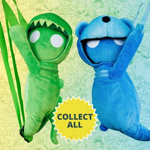 شنطة ظهر قطيفة 12 انش من جانج بيستس - قطيفة فائقة النعومة - مثالية للاولاد والبنات - العاب قطيفة للاطفال، هدايا رائعة العاب قطيفة رسمية من جانج بيستس, جريه مارل in Kuwait