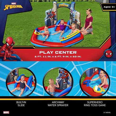 Marvel Spider-Man Inflatable Kids Water Play Center | Outdoor Summer Pool Toy for Children Ages 2+ in Saudi Arabia