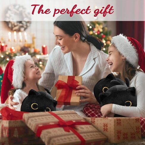 Soft Black Cat Plush Toy Pillow - Stuffed Animal for Kids, Boys & Girls Gifts in Saudi Arabia