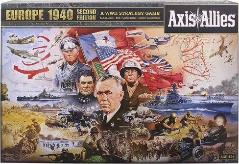 Avalon Hill Axis & Allies Europe 1940 Second Edition WWII Strategy Board Game, with Extra Large Gameboard, Ages 12 and Up, 2-6 Players in Saudi Arabia