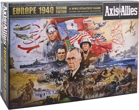 Avalon Hill Axis & Allies Europe 1940 Second Edition WWII Strategy Board Game, with Extra Large Gameboard, Ages 12 and Up, 2-6 Players in Saudi Arabia