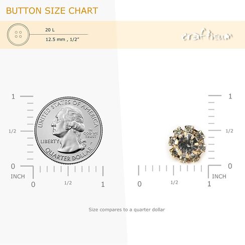 Craftisum Silver Decorative Rhinestone Faux Pearl Sewing Shank Buttons 20 Pcs - 12.5mm, 1/2" in Saudi Arabia