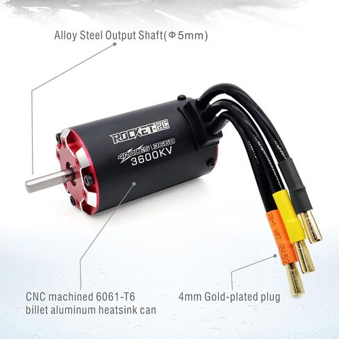 محرك Surpass Rocket V2 الأسرع من الصوت 3660 2800kv بدون فرشاة، محرك BL مستشعر مقاوم للماء 4P RC لشاحنة التحكم عن بعد 1/10 in Saudi Arabia