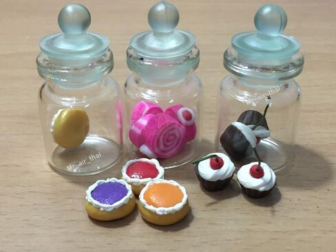 3 قطع مصغّر لخبز الكيك، حلوى حلوى حلوى حلوى حلوى الكيك في الزجاجة الشفافة، عبوة طعام صغيرة #MF015 in Kuwait