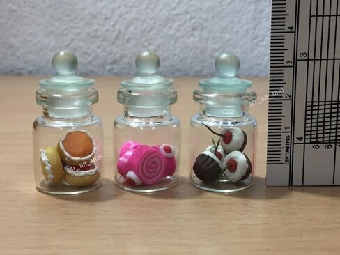 3 قطع مصغّر لخبز الكيك، حلوى حلوى حلوى حلوى حلوى الكيك في الزجاجة الشفافة، عبوة طعام صغيرة #MF015 in Kuwait