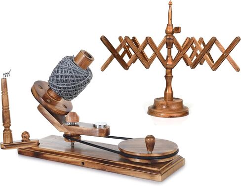 Brainmart Wooden Table Top Yarn Swift, Antique Beechwood Crocheting & Knitting Craft Accessory for Yarn Winding, Handcrafted Beechwood Swift for Knitters & Crafters in Kuwait