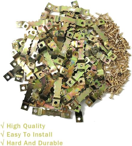 100 Pcs Sawtooth Picture Hangers Decor Picture Frames Hangers with Screws for Hanging Photos Clock Paintings Artwork Picture Frame Hook（Black/C） in Kuwait