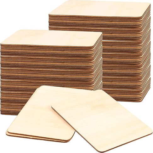 HOIGON 50 PCS Rectangle Unfinished Wood Pieces, 4 x 6 Inch Blank Basswood Wooden Sheets Wooden Cutout for Crafts, DIY, Painting in Saudi Arabia