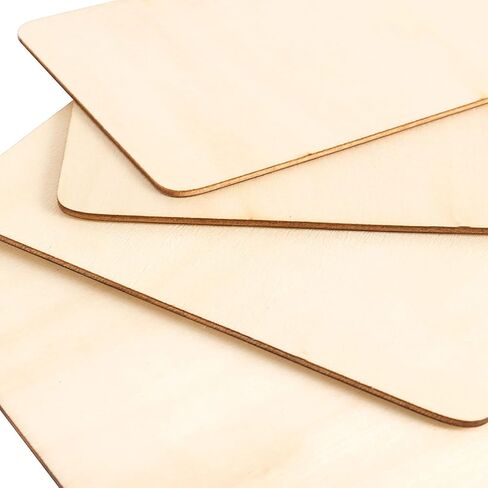 HOIGON 50 PCS Rectangle Unfinished Wood Pieces, 4 x 6 Inch Blank Basswood Wooden Sheets Wooden Cutout for Crafts, DIY, Painting in Saudi Arabia