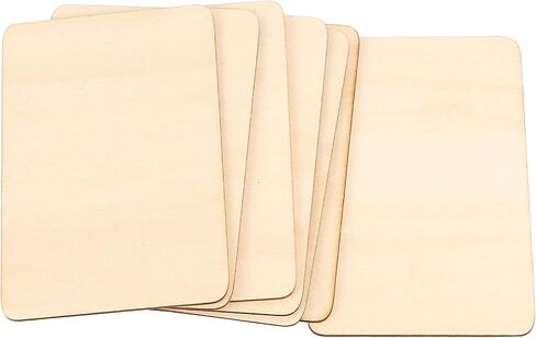 HOIGON 50 PCS Rectangle Unfinished Wood Pieces, 4 x 6 Inch Blank Basswood Wooden Sheets Wooden Cutout for Crafts, DIY, Painting in Saudi Arabia