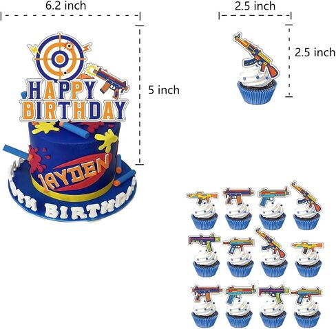 Birthday Party Supplies For Dart war, Party Decorations Included Birthday banner, Cake Topper, Cupcake Topper, Balloon in Kuwait
