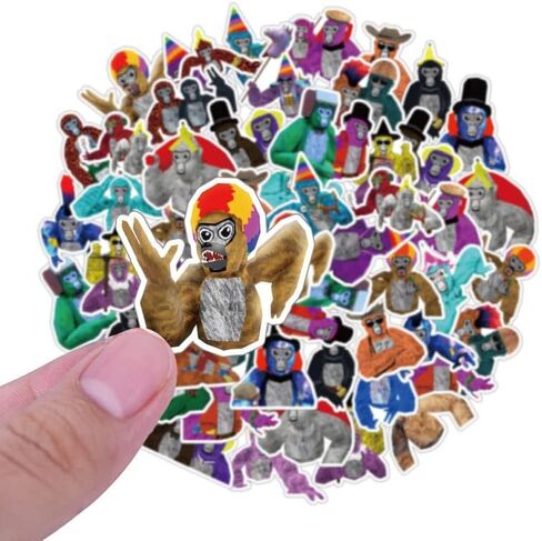 50 قطعة من ملصقات الغوريلا لتزيين اعياد الميلاد للاطفال والبالغين والمراهقين من مستلزمات حفلات اعياد الميلاد والخوذة واللابتوب وزجاجات المياه وشنطة السفر in Kuwait