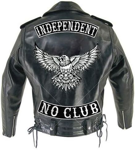 VEGASBEE NO Club Embroidered Iron-On Patch Biker Jacket Rider Vest Bottom Rocker 12" USA (Grey-Black) in Kuwait