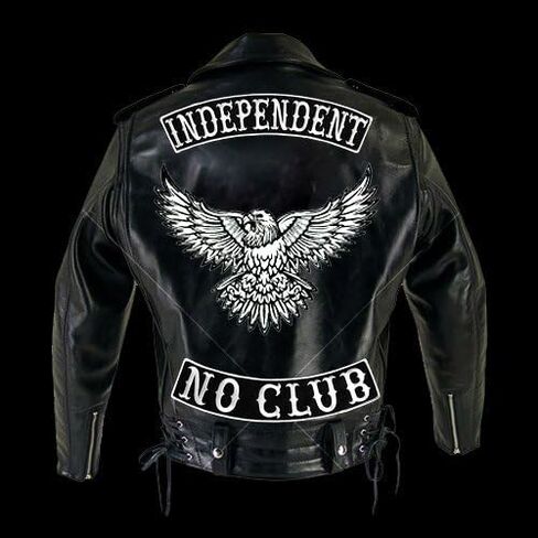 VEGASBEE NO Club Embroidered Iron-On Patch Biker Jacket Rider Vest Bottom Rocker 12" USA (Grey-Black) in Kuwait