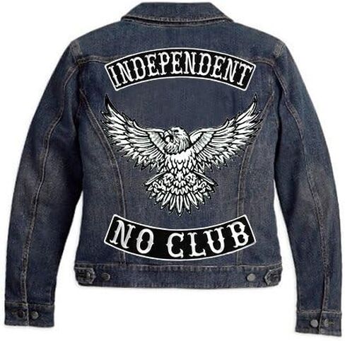 VEGASBEE NO Club Embroidered Iron-On Patch Biker Jacket Rider Vest Bottom Rocker 12" USA (Grey-Black) in Kuwait