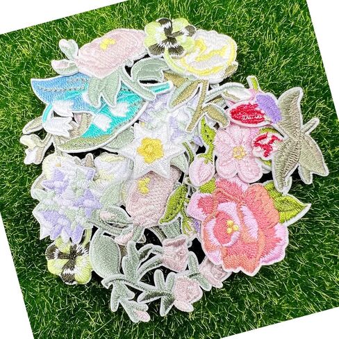 Yayatty Butterfly Lace Trim Butterfly Embroidered Lace, 30 PCS Organza Butterfly Patches Lace Butterfly Fabric Embroidery Sewing Lace for Wedding Bride Hair Accessories, Blue White Yellow in Saudi Arabia
