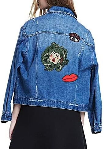 رقعة ميدوسا من ساد بليدينج قابلة للكي على رقعة قماشية مطرزة بتصميم انيمي للملابس والجاكيتات والجينز والقبعات والشنط in Kuwait