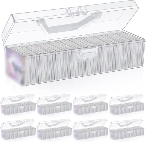 Kigley 8 Pcs Trading Card Storage Box Organizer Fit 4800 Plus Cards, Clear Plastic Deck Playing Card Case Holder Compatible with MTG TCG Baseball Football Sports Game Playing Card Collector (Box Only) in Saudi Arabia