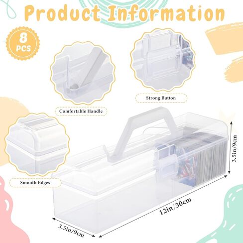 Kigley 8 Pcs Trading Card Storage Box Organizer Fit 4800 Plus Cards, Clear Plastic Deck Playing Card Case Holder Compatible with MTG TCG Baseball Football Sports Game Playing Card Collector (Box Only) in Saudi Arabia