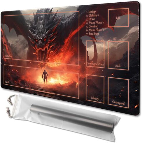 حصيرة لعب TCGMAT MTG - طباعة خلفية مضادة للانزلاق، مثالية لعشاق ألعاب البطاقات TCG Playmat، Purify Land (Dragon Roar-Deck) in Kuwait
