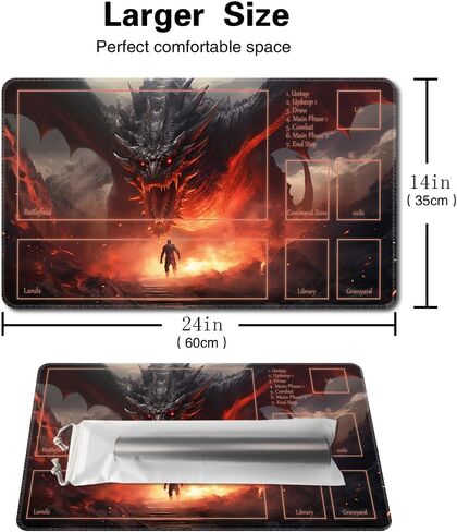 حصيرة لعب TCGMAT MTG - طباعة خلفية مضادة للانزلاق، مثالية لعشاق ألعاب البطاقات TCG Playmat، Purify Land (Dragon Roar-Deck) in Kuwait
