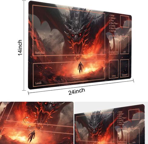 حصيرة لعب TCGMAT MTG - طباعة خلفية مضادة للانزلاق، مثالية لعشاق ألعاب البطاقات TCG Playmat، Purify Land (Dragon Roar-Deck) in Kuwait
