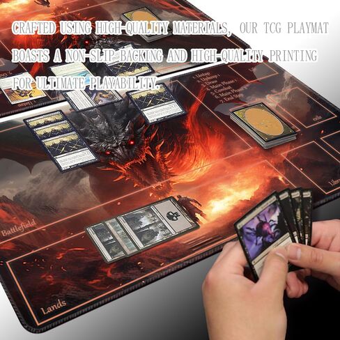 حصيرة لعب TCGMAT MTG - طباعة خلفية مضادة للانزلاق، مثالية لعشاق ألعاب البطاقات TCG Playmat، Purify Land (Dragon Roar-Deck) in Kuwait