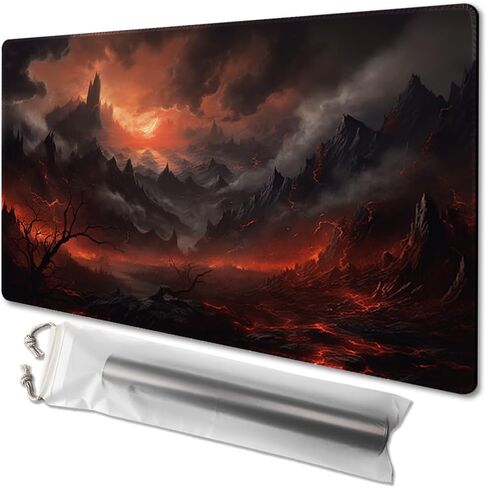 MTG Playmat Size 24x14in Free Storage Bags Non-Slip Backing, Ideal for Card Game Enthusiasts TCG Playmat (Shadow Dragon-No Deck) in Kuwait
