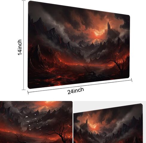 MTG Playmat Size 24x14in Free Storage Bags Non-Slip Backing, Ideal for Card Game Enthusiasts TCG Playmat (Shadow Dragon-No Deck) in Kuwait
