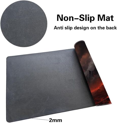 MTG Playmat Size 24x14in Free Storage Bags Non-Slip Backing, Ideal for Card Game Enthusiasts TCG Playmat (Shadow Dragon-No Deck) in Kuwait