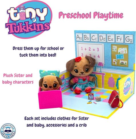 مجموعة لعب الحيوانات المحشوة من تايني توكينز دوجي فاميلي لمرحلة ما قبل المدرسة - مجموعة لعب ما قبل المدرسة للفتيات والأطفال الصغار تتضمن الأخت الكبرى وكلب حيوانات محشو للأطفال - مصنوعة من مواد صديقة للأطفال in Kuwait